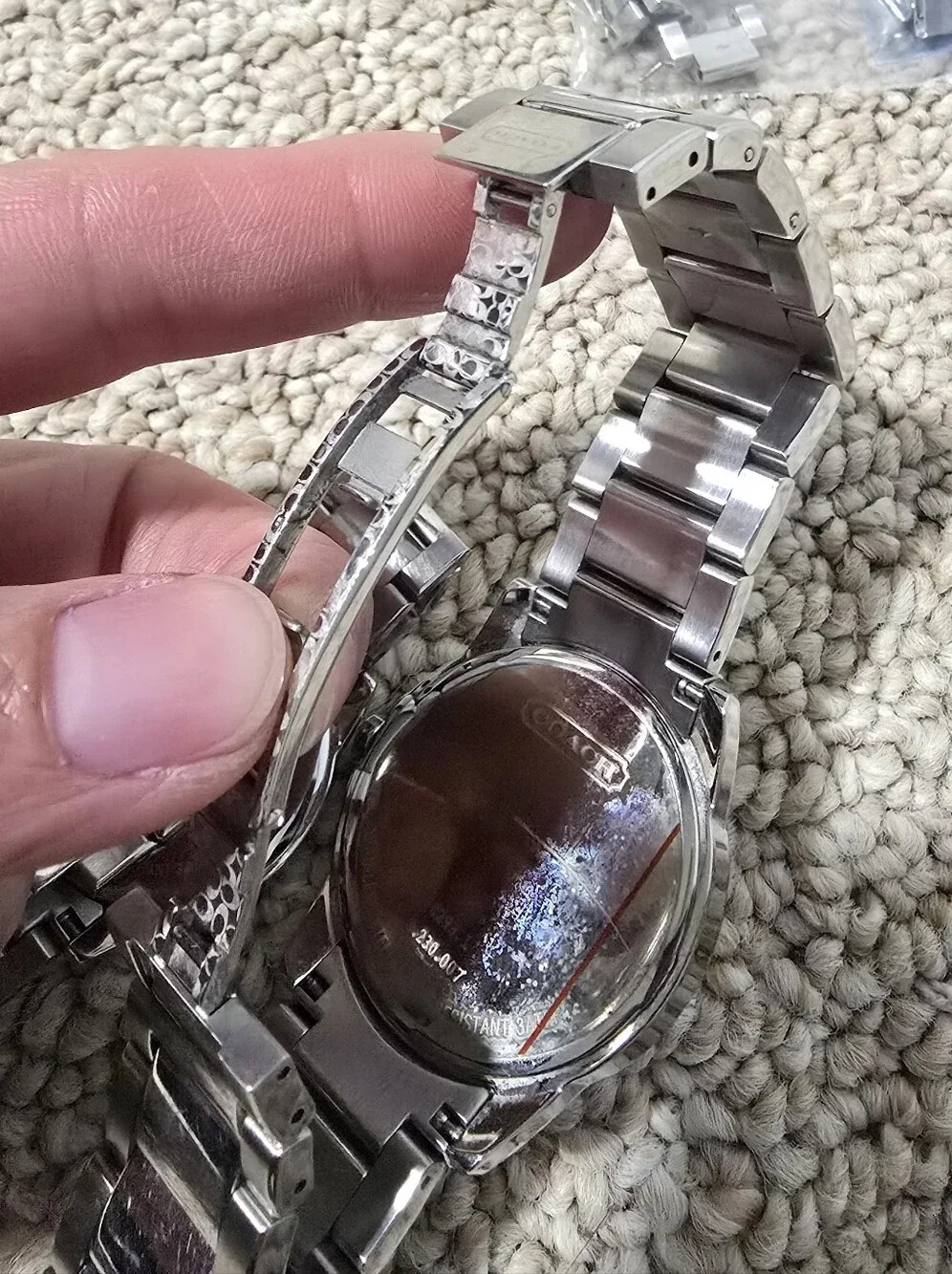 Matching His And Hers Coach Silver-Tone Stainless Steel Watches With Extra Links